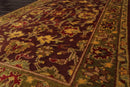 4x6 Aubergine, Green Hand Knotted 100% Wool Agra Traditional Oriental Area Rug