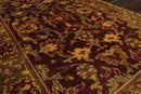 4x6 Aubergine, Green Hand Knotted 100% Wool Agra Traditional Oriental Area Rug