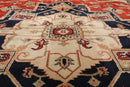 8'2'' x 11'9'' Hand Knotted 100% Wool Rare Romanian Herizz Area Rug Burnt Orange