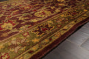 4x6 Aubergine, Green Hand Knotted 100% Wool Agra Traditional Oriental Area Rug