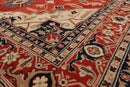 8'2'' x 11'9'' Hand Knotted 100% Wool Rare Romanian Herizz Area Rug Burnt Orange