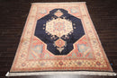 8'11'' x 11'8" Hand Knotted Wool Rare Romanian Seraapi Traditional Area Rug Navy