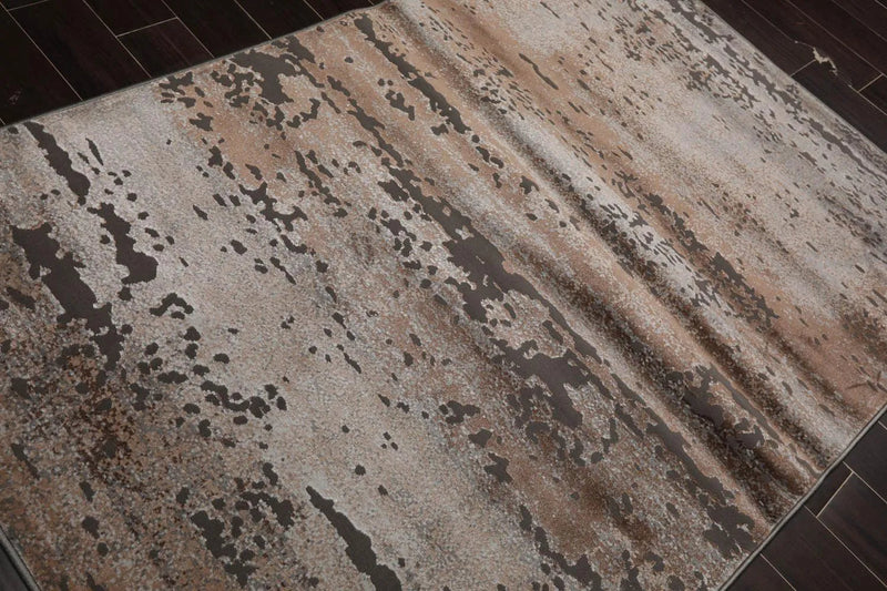 5' x 7' Abstract Modern 100% Polypropylene Oriental Area Rug Beige, Tan