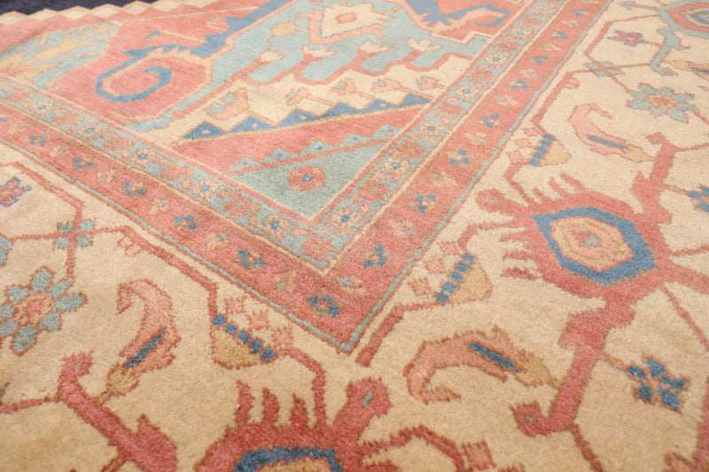 8'11'' x 11'8" Hand Knotted Wool Rare Romanian Seraapi Traditional Area Rug Navy