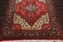5' x 6'5" Hand Knotted Traditional 100% Wool Herizz Oriental Area Rug Red Ivory