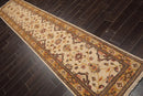 2'7''x13'8'' Runner Beige, Gold Hand Knotted Persian 100% Wool Chobi Peshawar Traditional Oriental Area Rug