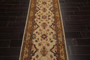 2'7''x13'8'' Runner Beige, Gold Hand Knotted Persian 100% Wool Chobi Peshawar Traditional Oriental Area Rug
