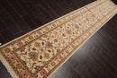2'7''x13'4'' Runner Beige, Green Hand Knotted Persian 100% Wool Chobi Peshawar Traditional Oriental Area Rug
