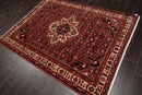 5'1" x 6'10" Hand Knotted 100% Wool Vegetable Dyes Oriental Area Rug Red