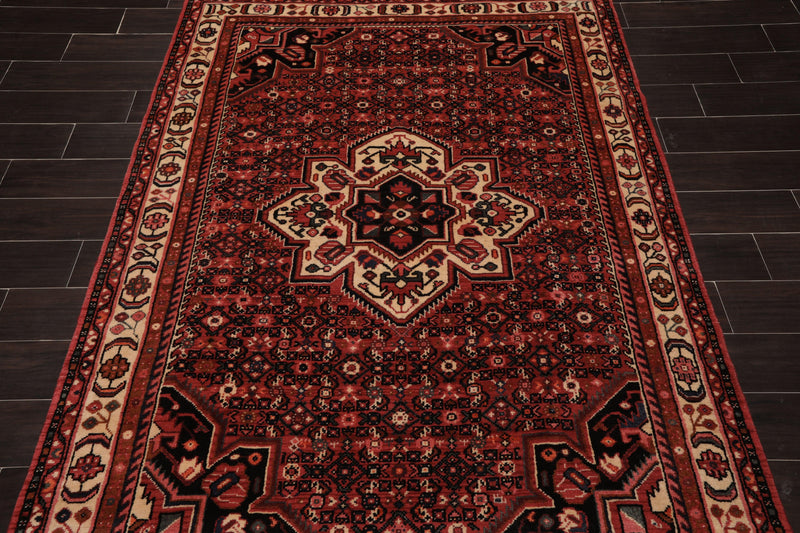 5'1" x 6'10" Hand Knotted 100% Wool Vegetable Dyes Oriental Area Rug Red