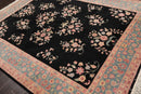 7'8'' x 9'8'' Hand Knotted Wool Rare Romanian Saroukk Traditional Area Rug Black