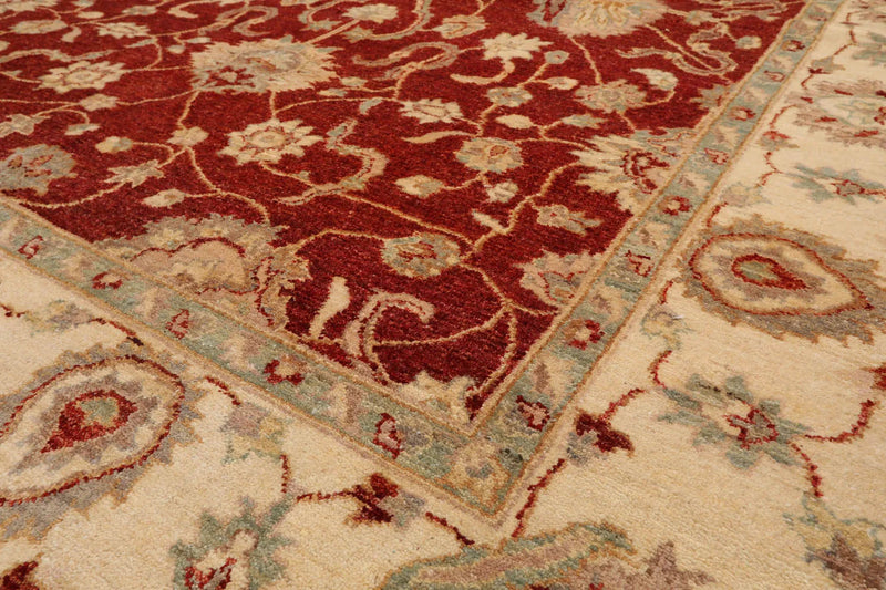 6x9 Rust, Ivory  Hand Knotted Persian 100% Wool Chobi Peshawar Traditional Oriental Area Rug