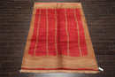 6' x 9' Hand Knotted Tea Wash Hand Carded Wool Tibetan Oriental Area Rug Red