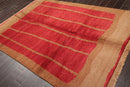 6' x 9' Hand Knotted Tea Wash Hand Carded Wool Tibetan Oriental Area Rug Red