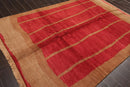 6' x 9' Hand Knotted Tea Wash Hand Carded Wool Tibetan Oriental Area Rug Red