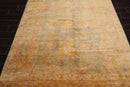 6x9 Aqua, Gold Hand Knotted Oushak 100% Wool Kalaty Traditional Oriental Area Rug