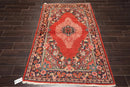 4'3'' x 6'6'' Antique Hand Knotted 100% Wool Sultanabad Oriental Area Rug Rust
