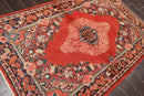 4'3'' x 6'6'' Antique Hand Knotted 100% Wool Sultanabad Oriental Area Rug Rust