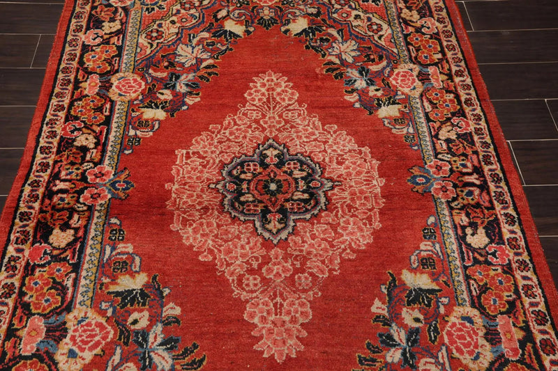 4'3'' x 6'6'' Antique Hand Knotted 100% Wool Sultanabad Oriental Area Rug Rust