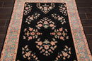 4' x 6' Hand Knotted 100% Wool Rare Romanian Saroukk Area Rug Black