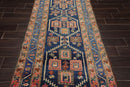 3'6" x 13'7" Antique Runner Hand Knotted Wool Malayar Oriental Area Rug Blue