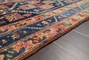 3'6" x 13'7" Antique Runner Hand Knotted Wool Malayar Oriental Area Rug Blue