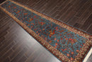 2'7''x14'6'' Runner Hand Knotted Wool Rear Romanian Pictorial Hunting Area Rug Teal