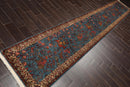 2'7''x14'6'' Runner Hand Knotted Wool Rear Romanian Pictorial Hunting Area Rug Teal