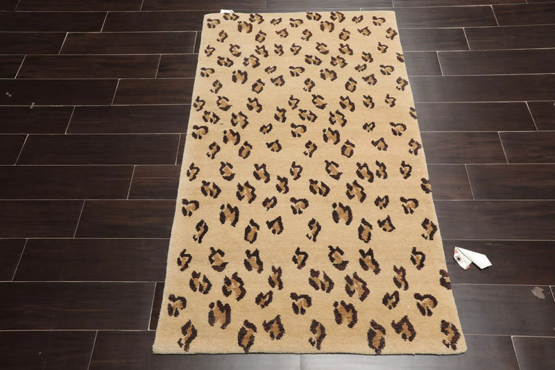 3x5 Beige, Hand Knotted Tibetan 100% Wool Michaelian & Kohlberg Traditional Oriental Area Rug