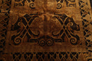 5'4" x 8'11" Hand Knotted S.fine Designer Wool French Savonnerie Area Rug Black, Gold, Tan