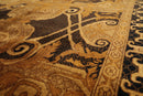 5'4" x 8'11" Hand Knotted S.fine Designer Wool French Savonnerie Area Rug Black, Gold, Tan
