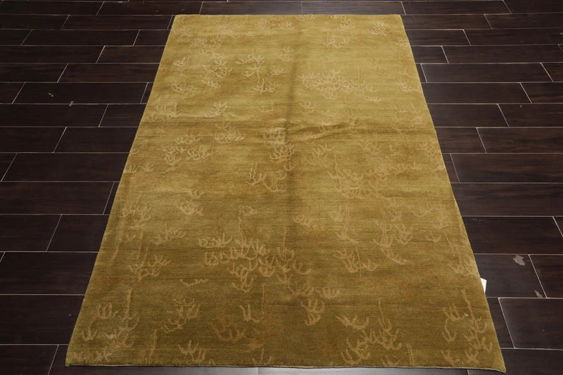 4x6 Lime Hand Knotted Tibetan 100% Wool Michaelian & Kohlberg Traditional Oriental Area Rug