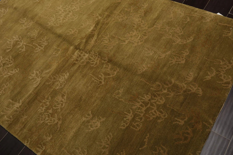 4x6 Lime Hand Knotted Tibetan 100% Wool Michaelian & Kohlberg Traditional Oriental Area Rug