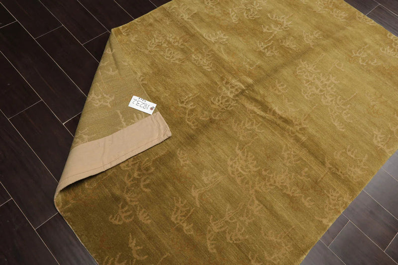 4x6 Lime Hand Knotted Tibetan 100% Wool Michaelian & Kohlberg Traditional Oriental Area Rug