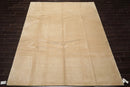 8x10 Beige Hand Knotted Tibetan Wool and Silk Tibetan Traditional Oriental Area Rug
