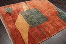 5'10"x7' Hand Knotted Wool Gabbehh Vegetable dyes Oriental Area Rug Burnt Orange