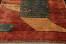 5'10"x7' Hand Knotted Wool Gabbehh Vegetable dyes Oriental Area Rug Burnt Orange