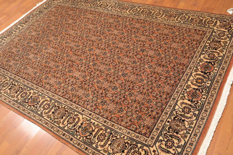 6x9 Pale Peach, Beige Hand Knotted 100% Wool Persian Oriental Area Rug