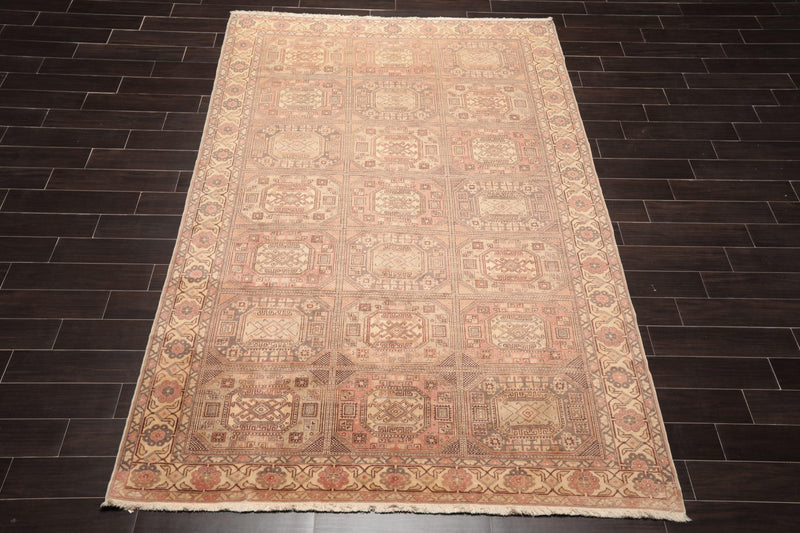 6'6" x 9'11" Hand Knotted Wool Kayseri Vegetable dyes Oriental Area Rug Rose