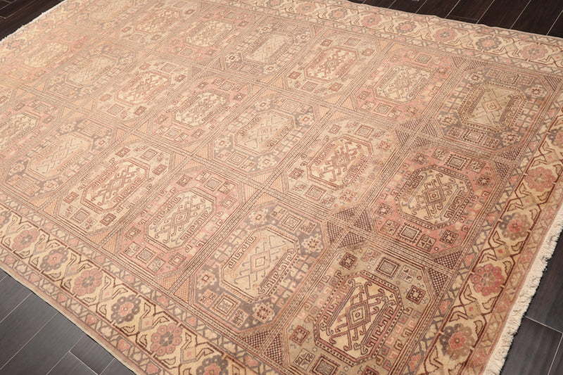 6'6" x 9'11" Hand Knotted Wool Kayseri Vegetable dyes Oriental Area Rug Rose