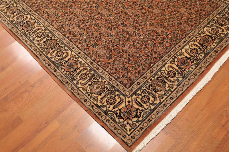 6x9 Pale Peach, Beige Hand Knotted 100% Wool Persian Oriental Area Rug