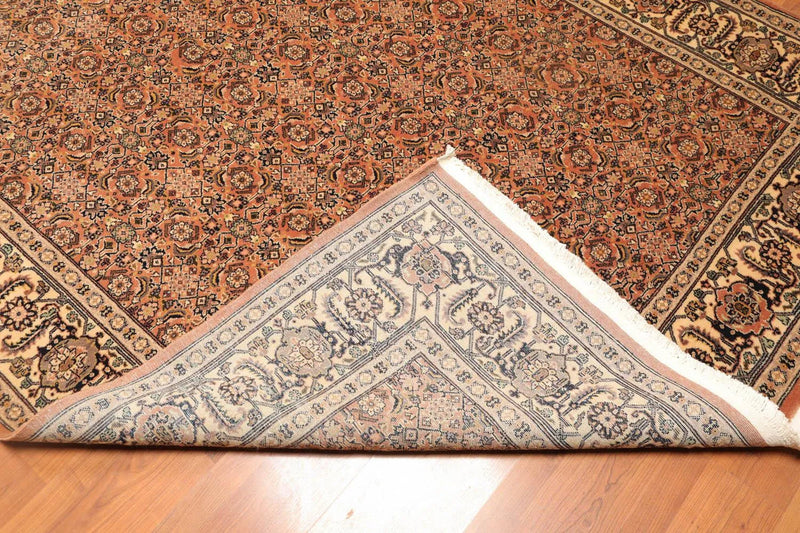 6x9 Pale Peach, Beige Hand Knotted 100% Wool Persian Oriental Area Rug