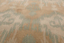 5'1" x 8'7" Handmade 100% Wool Ikat Oriental Area Rug Modern Tan