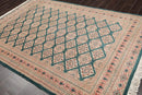 6x9 Teal Green Hand Knotted Wool & Silk 200 KPSI Bokhara Oriental Area Rug