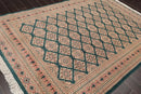 6x9 Teal Green Hand Knotted Wool & Silk 200 KPSI Bokhara Oriental Area Rug