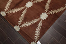 6' x 9' Hand Knotted Trellis Wool & Silk Tibetan Oriental Area Rug Brown