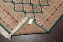 6x9 Teal Green Hand Knotted Wool & Silk 200 KPSI Bokhara Oriental Area Rug
