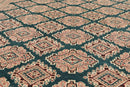 6x9 Teal Green Hand Knotted Wool & Silk 200 KPSI Bokhara Oriental Area Rug