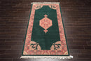 5' x 9'9'' Palace Hand Knotted Wool Rare Romanian Hamadaan Area Rug Emerald