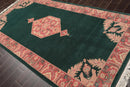 5' x 9'9'' Palace Hand Knotted Wool Rare Romanian Hamadaan Area Rug Emerald